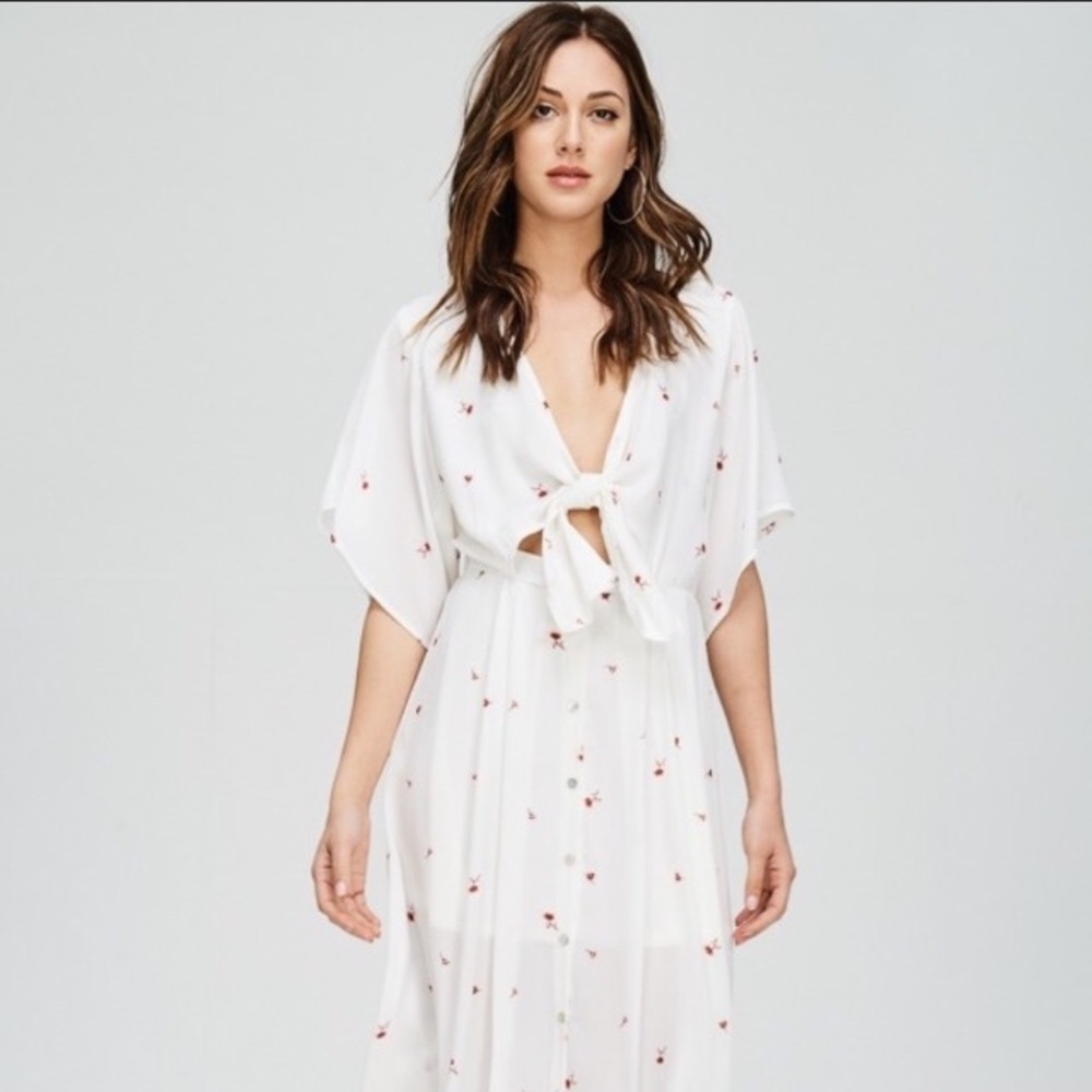Floral Tie Front Dress - Picture 2 of 8